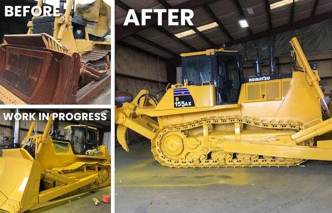 Bulldozer repaired and restored
