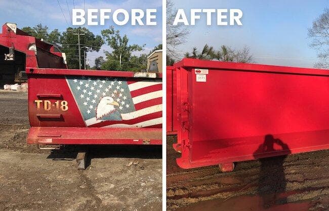 Fully restored construction dumpster