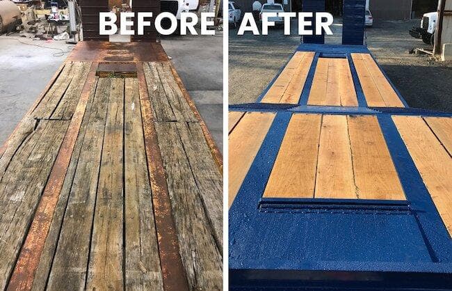 Restored Lowboy Trailer Decking