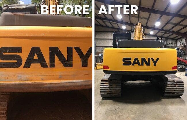 Restored and painted Sany Excavator