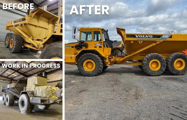 Volvo Articulated Dump Truck restoration new paint